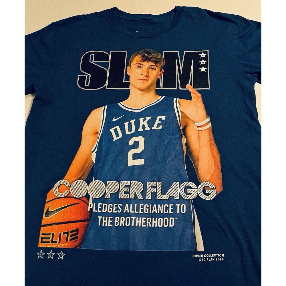 NEW Slam Magazine Cooper Flagg 2024 Duke Mavericks NBA Draft T-Shirt MEDIUM